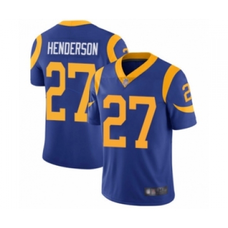 Youth Los Angeles Rams #27 Darrell Henderson Royal Blue Alternate Vapor Untouchable Limited Player Football Jersey