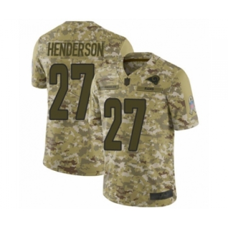 Youth Los Angeles Rams #27 Darrell Henderson Limited Camo 2018 Salute to Service Football Jersey