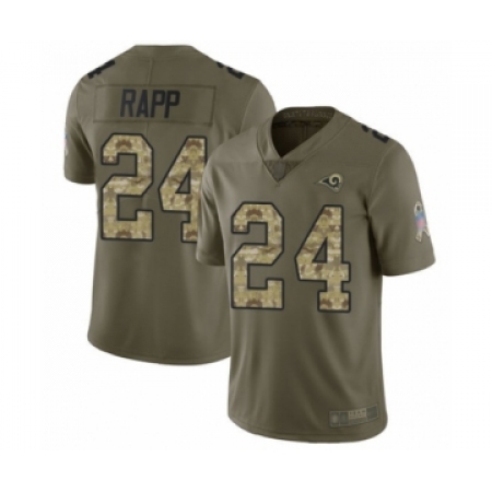 Youth Los Angeles Rams #24 Taylor Rapp Limited Olive Camo 2017 Salute to Service Football Jersey