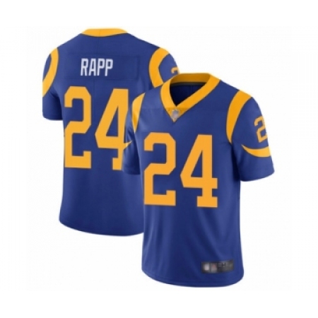 Youth Los Angeles Rams #24 Taylor Rapp Royal Blue Alternate Vapor Untouchable Limited Player Football Jersey
