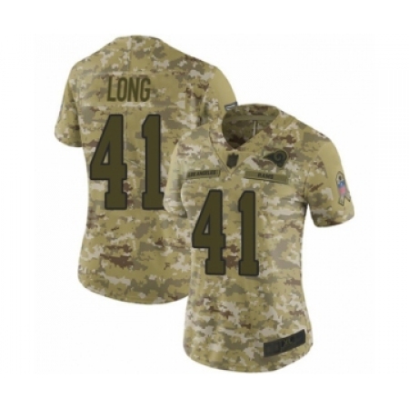 Women's Los Angeles Rams #41 David Long Limited Camo 2018 Salute to Service Football Jersey