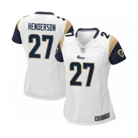 تستخدم البطاريات الأولية مرة واحدة فقط Rams #27 Darrell Henderson White Women's Stitched Football Vapor Untouchable Limited Jersey بيوكال