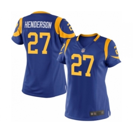Women's Los Angeles Rams #27 Darrell Henderson Game Royal Blue Alternate Football Jersey