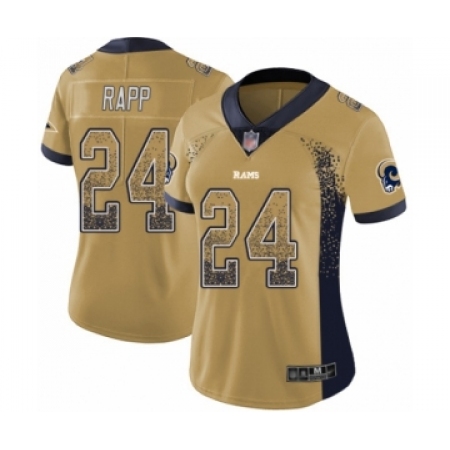 Women's Los Angeles Rams #24 Taylor Rapp Limited Gold Rush Drift Fashion Football Jersey