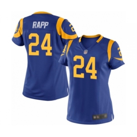 Women's Los Angeles Rams #24 Taylor Rapp Game Royal Blue Alternate Football Jersey
