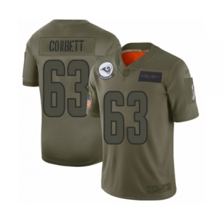 Youth Los Angeles Rams #63 Austin Corbett Limited Olive 2019 Salute to Service Football Jersey