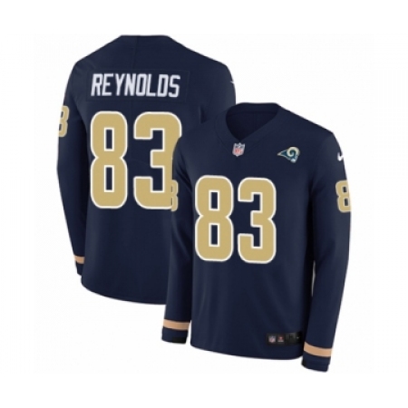 Men's Nike Los Angeles Rams #83 Josh Reynolds Limited Navy Blue Therma Long Sleeve NFL Jersey