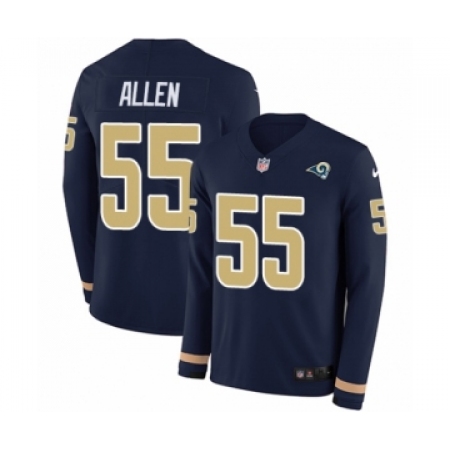 Men's Nike Los Angeles Rams #55 Brian Allen Limited Navy Blue Therma Long Sleeve NFL Jersey