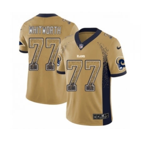 Men's Nike Los Angeles Rams #77 Andrew Whitworth Limited Gold Rush Drift Fashion NFL Jersey