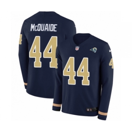 Men's Nike Los Angeles Rams #44 Jacob McQuaide Limited Navy Blue Therma Long Sleeve NFL Jersey