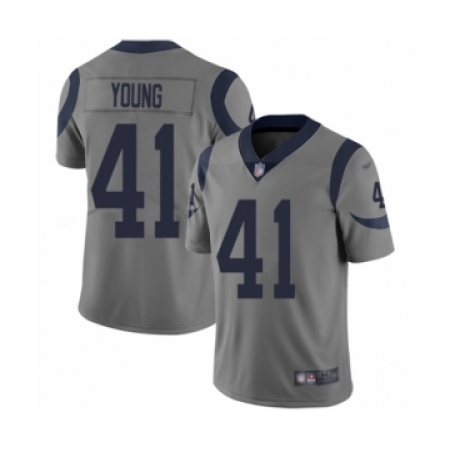 Youth Los Angeles Rams #41 Kenny Young Limited Gray Inverted Legend Football Jersey