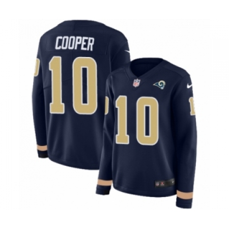 Women's Nike Los Angeles Rams #10 Pharoh Cooper Limited Navy Blue Therma Long Sleeve NFL Jersey