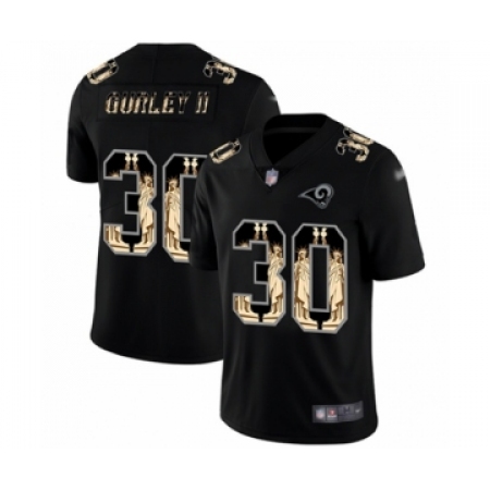 Men's Los Angeles Rams #30 Todd Gurley Limited Black Statue of Liberty Football Jersey