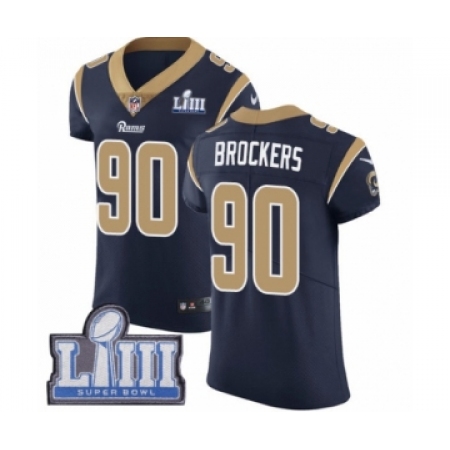 Men's Nike Los Angeles Rams #90 Michael Brockers Navy Blue Team Color Vapor Untouchable Elite Player Super Bowl LIII Bound NFL J
