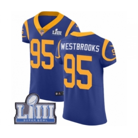 Men's Nike Los Angeles Rams #95 Ethan Westbrooks Royal Blue Alternate Vapor Untouchable Elite Player Super Bowl LIII Bound NFL J