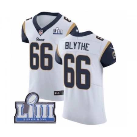 Nike Los Angeles Rams No66 Austin Blythe White Men's Stitched NFL Vapor Untouchable Limited Jersey