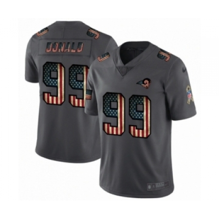 Men's Los Angeles Rams #99 Aaron Donald Limited Black USA Flag 2019 Salute To Service Football Jersey