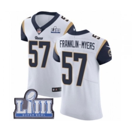 Men's Nike Los Angeles Rams #57 John Franklin-Myers White Vapor Untouchable Elite Player Super Bowl LIII Bound NFL Jersey