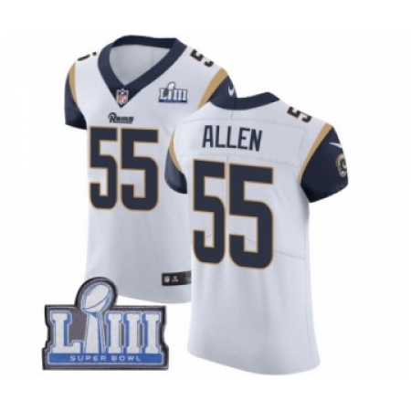 Men's Nike Los Angeles Rams #55 Brian Allen White Vapor Untouchable Elite Player Super Bowl LIII Bound NFL Jersey