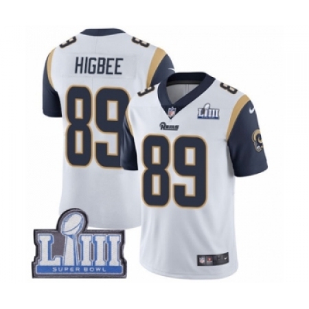 Men's Nike Los Angeles Rams #89 Tyler Higbee White Vapor Untouchable Limited Player Super Bowl LIII Bound NFL Jersey