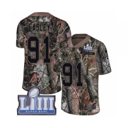 Men's Nike Los Angeles Rams #91 Dominique Easley Camo Rush Realtree Limited Super Bowl LIII Bound NFL Jersey