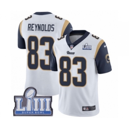 Men's Nike Los Angeles Rams #83 Josh Reynolds White Vapor Untouchable Limited Player Super Bowl LIII Bound NFL Jersey
