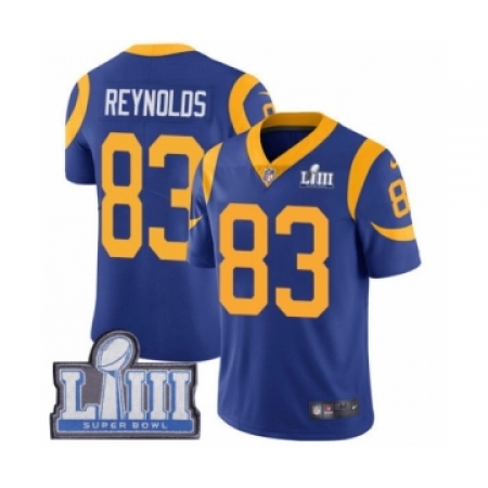 Men's Nike Los Angeles Rams #83 Josh Reynolds Royal Blue Alternate Vapor Untouchable Limited Player Super Bowl LIII Bound NFL Je