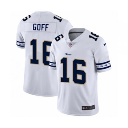 Men's Los Angeles Rams #16 Jared Goff White Team Logo Cool Edition Jersey
