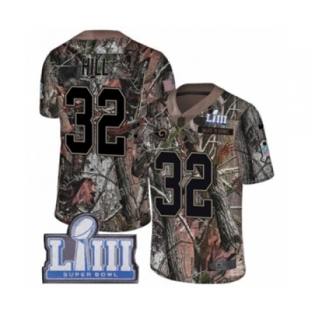 Men's Nike Los Angeles Rams #32 Troy Hill Camo Rush Realtree Limited Super Bowl LIII Bound NFL Jersey