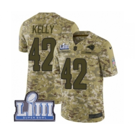 Men's Nike Los Angeles Rams #42 John Kelly Limited Camo 2018 Salute to Service Super Bowl LIII Bound NFL Jersey