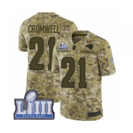 Men's Nike Los Angeles Rams #21 Nolan Cromwell Limited Camo 2018 Salute to Service Super Bowl LIII Bound NFL Jersey