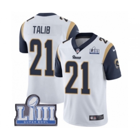 Men's Nike Los Angeles Rams #21 Aqib Talib White Vapor Untouchable Limited Player Super Bowl
