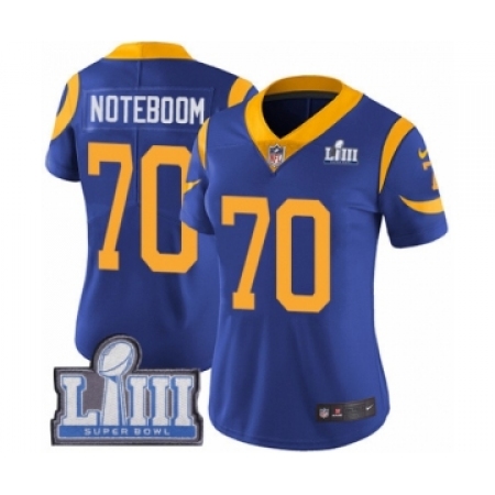 رويال جيلى Women's Nike Los Angeles Rams #70 Joseph Noteboom Royal Blue Alternate  Vapor Untouchable Limited Player Super Bowl LIII Bound NF Size S رويال جيلى