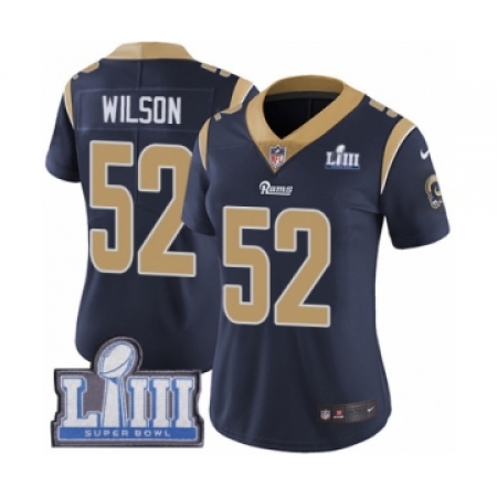 Women's Nike Los Angeles Rams #52 Ramik Wilson Navy Blue Team Color Vapor Untouchable Limited Player Super Bowl LIII Bound NFL J