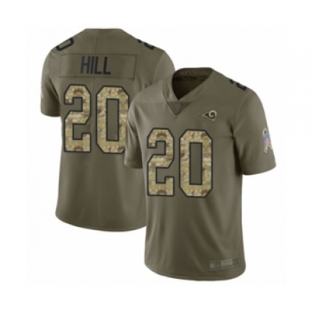 Men's Los Angeles Rams #20 Troy Hill Limited Olive Camo 2017 Salute to Service Football Jersey