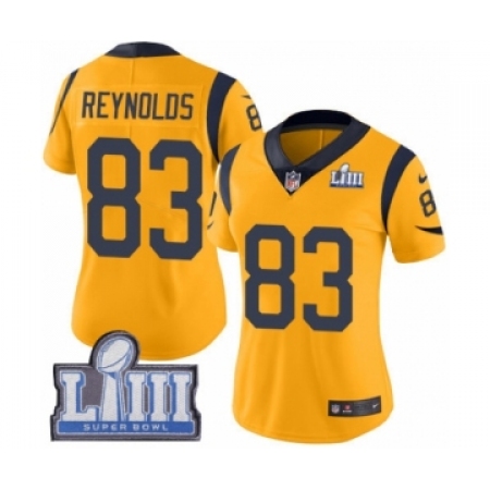 Women's Nike Los Angeles Rams #83 Josh Reynolds Limited Gold Rush Vapor Untouchable Super Bowl LIII Bound NFL Jersey
