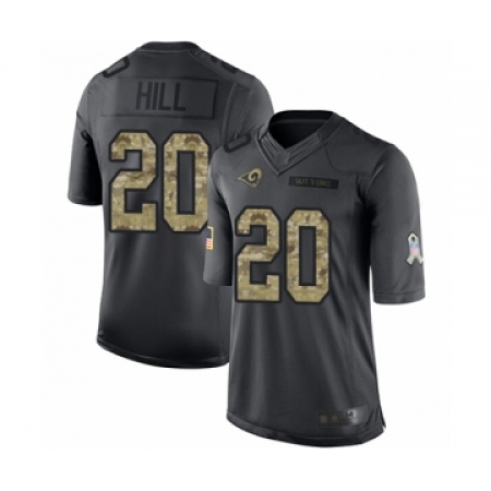 Men's Los Angeles Rams #20 Troy Hill Limited Black 2016 Salute to Service Football Jersey