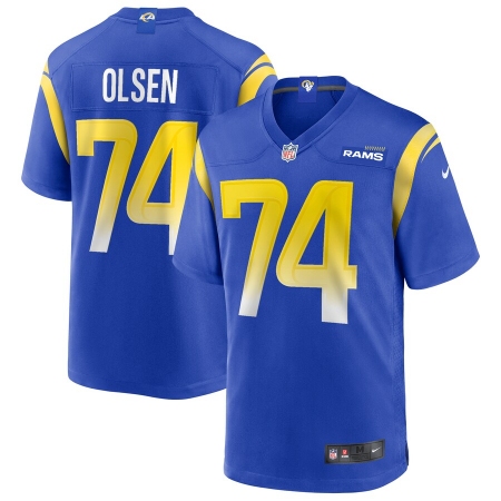 Men's Los Angeles Rams #74 Merlin Olsen Nike Royal Game Retired Player Jersey