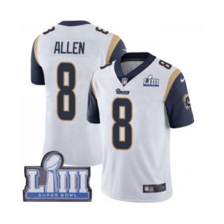 Youth Nike Los Angeles Rams #8 Brandon Allen White Vapor Untouchable Limited Player Super Bowl LIII Bound NFL Jersey