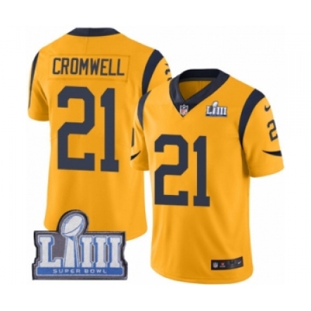 Youth Nike Los Angeles Rams #21 Nolan Cromwell Limited Gold Rush Vapor Untouchable Super Bowl LIII Bound NFL Jersey