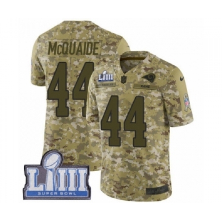 Youth Nike Los Angeles Rams #44 Jacob McQuaide Limited Camo 2018 Salute to Service Super Bowl LIII Bound NFL Jersey