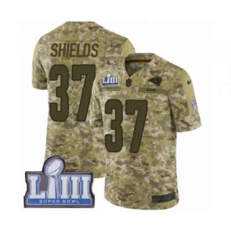 Youth Nike Los Angeles Rams #37 Sam Shields Limited Camo 2018 Salute to Service Super Bowl LIII Bound NFL Jersey