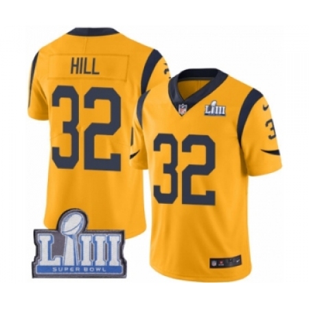 Youth Nike Los Angeles Rams #32 Troy Hill Limited Gold Rush Vapor Untouchable Super Bowl LIII Bound NFL Jersey