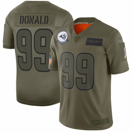 Men's Los Angeles Rams #99 Aaron Donald Limited Camo 2019 Salute to Service Football Jersey