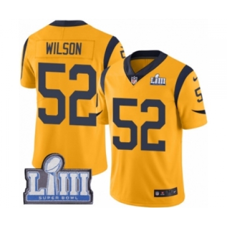 Youth Nike Los Angeles Rams #52 Ramik Wilson Limited Gold Rush Vapor Untouchable Super Bowl LIII Bound NFL Jersey