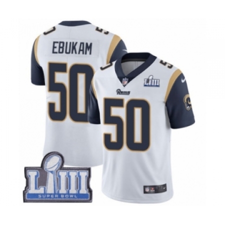 Youth Nike Los Angeles Rams #50 Samson Ebukam White Vapor Untouchable Limited Player Super Bowl LIII Bound NFL Jersey
