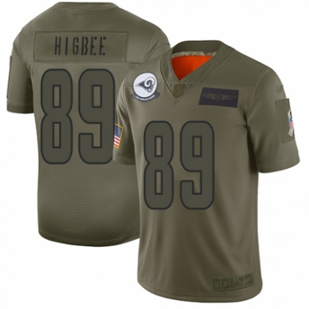 Men's Los Angeles Rams #89 Tyler Higbee Limited Camo 2019 Salute to Service Football Jersey