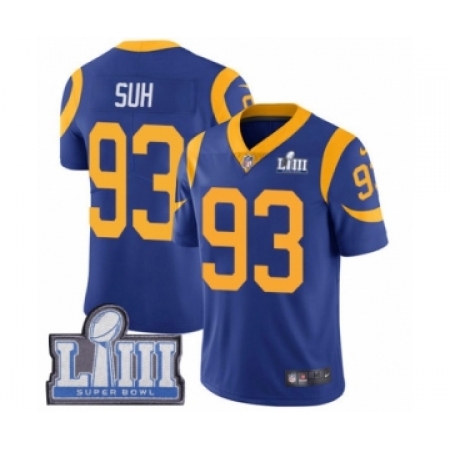Youth Nike Los Angeles Rams #93 Ndamukong Suh Royal Blue Alternate Vapor Untouchable Limited Player Super Bowl LIII Bound NFL Je