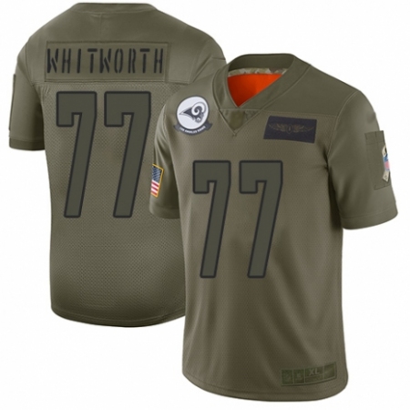 Men's Los Angeles Rams #77 Andrew Whitworth Limited Camo 2019 Salute to Service Football Jersey
