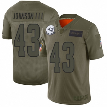 Men's Los Angeles Rams #43 John Johnson Limited Camo 2019 Salute to Service Football Jersey